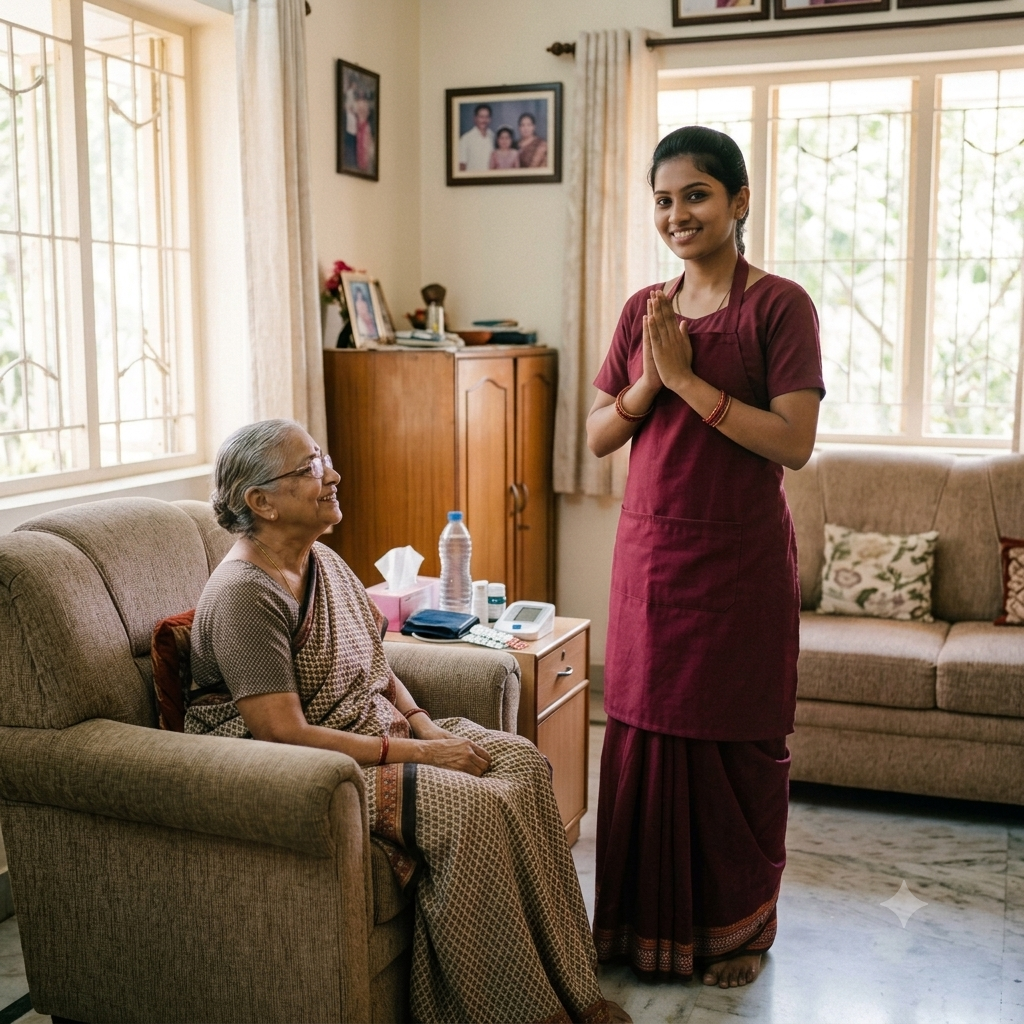 Medical attendant providing compassionate care at home